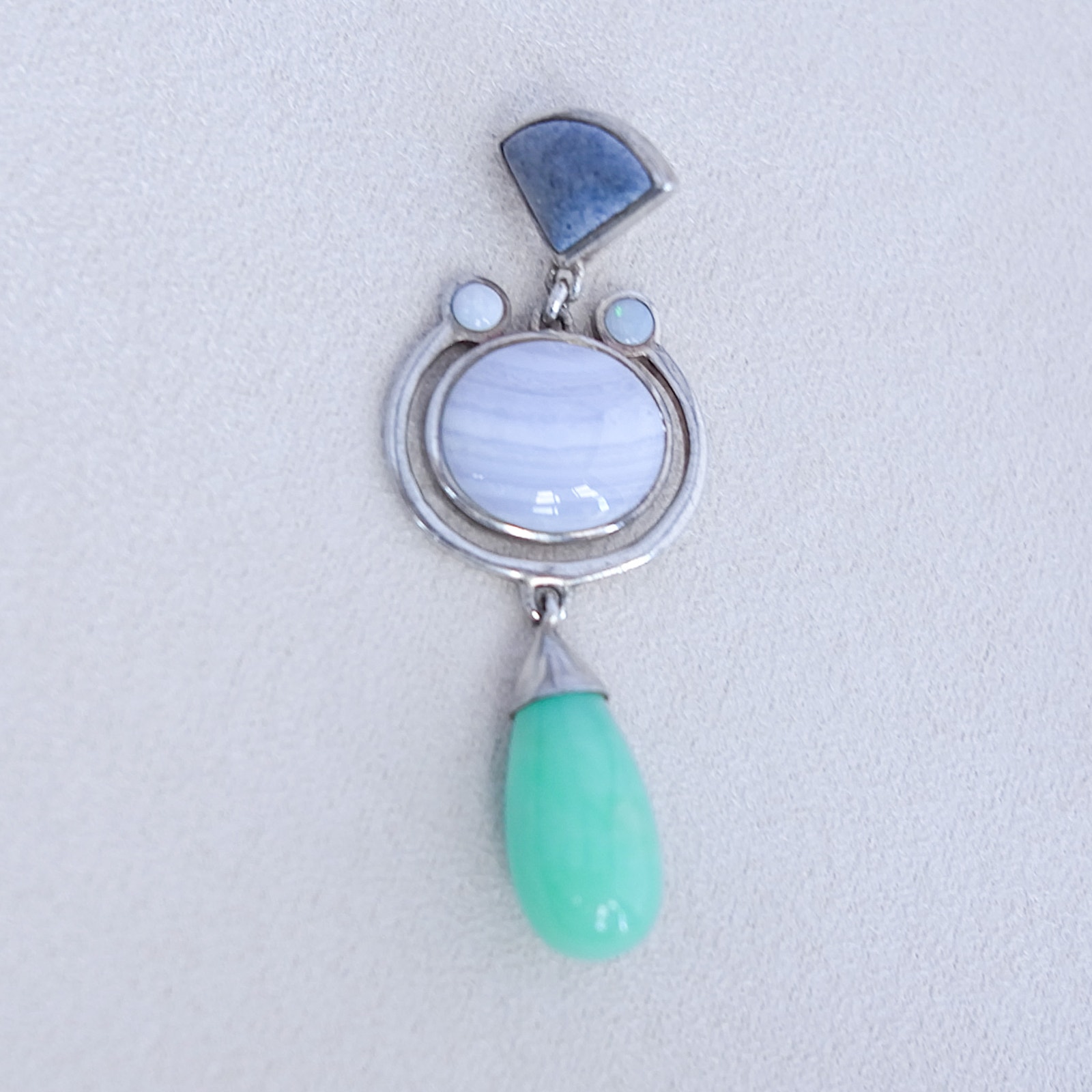 Vintage Whitney Kelly Sterling Silver Multi-Gemstone Teardrop Pendant Qvc 59$